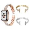 Полностью бриллиантовый ремешок для умных часов Apple watch Band 42 46 49 45 44 38 40 мм Ювелирный металлический браслет для iWatch S10 9 8 7 6 5