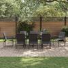 Garden Dining Set 9 pcs Black Steel