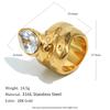 E.B.belle Stainless Steel Trendy Statement Double-layer Water Droplet Zircon Gold Plated Tarnish Free For Jewelry Decoration