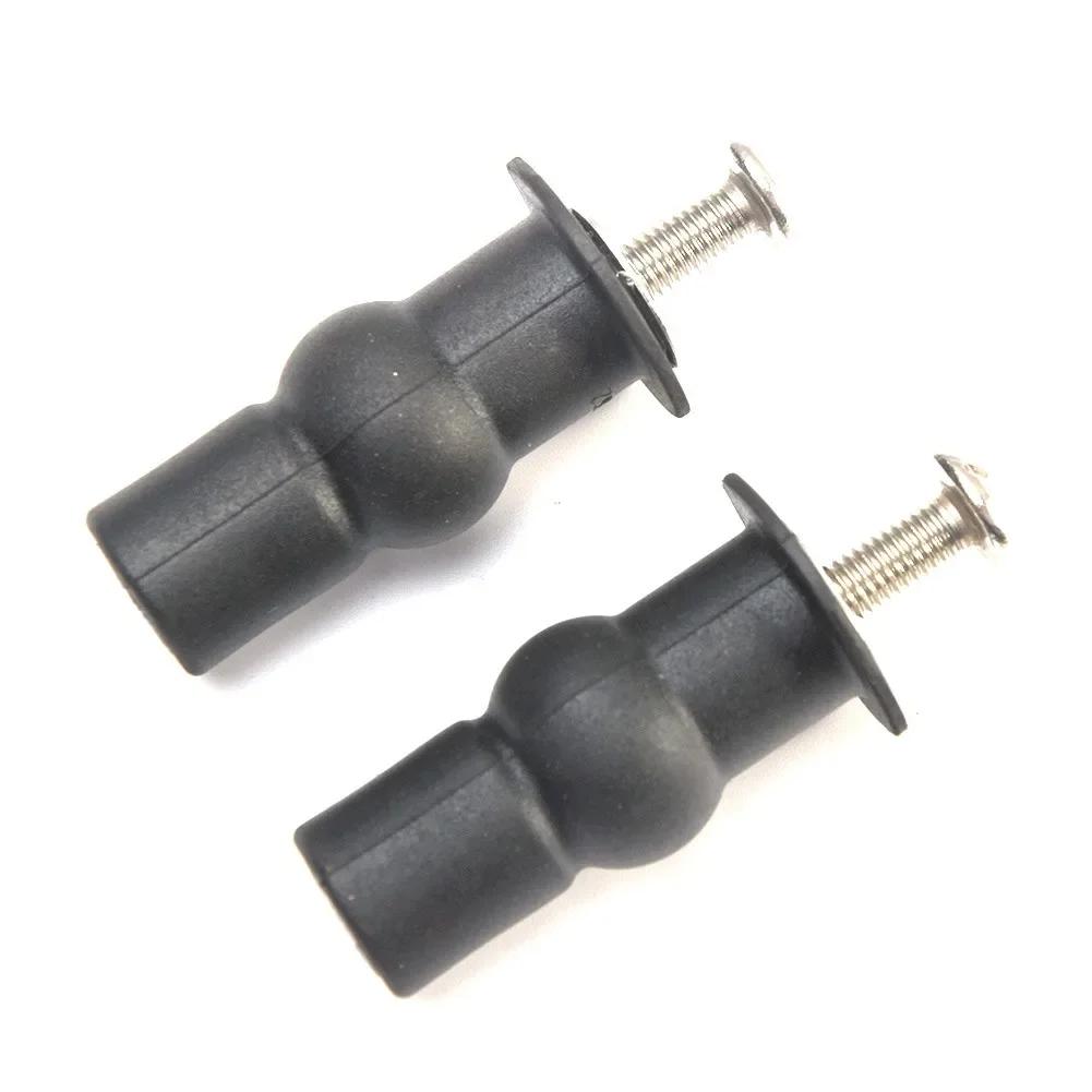 2pcs Black Fixing Nut Expansion Screw Screw Hinge With Thread Rubber Sleeve Stainless Steel Toilet Seat Top Universal Household