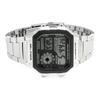 Casio Серия для молодежи Ретро Маленький квадратный Водонепроницаемые Спортивные Кварцевый механизм Стальной ремешок Мужские часы Черный AE-1200WHD-1AVDF