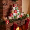 Holiday Tabletop Ornament 24 Pcs DIY Christmas Advent Calendar Boxes, Days Countdown Gift Box, Party Favor Containers Empty Cardboard Number