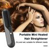 Портативная расческа для волос с подогревом, 3 регулируемых температуры, быстрый нагрев, беспроводная расческа для выпрямления волос, не повреждающая щетка для ухода за волосами, парикмахерский инструмент