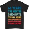 26 66-й День Рождения 66-летний Мужская Футболка 100% Хлопок Унисекс Футболка