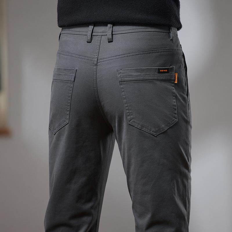2024 Осень и зима Новые мужские высококачественные повседневные брюки из чистого хлопка, прямые брюки в деловом стиле, свободные, модные брендовые брюки