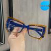 Ретро Очки Кошачий Глаз в Стиле Color Block с Плоским Верхом и Защитой от Синего Света для Женщин - Модные Многоугольные Оправы