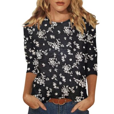 Женские повседневные футболки с рукавом 3/4 Топы с круглым вырезом Топы для женщин Женские топы и блузки Нарядные топы для женщин Модные женские