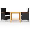 Day and Night - Day and Night 3-piece Garden Dining Set Black