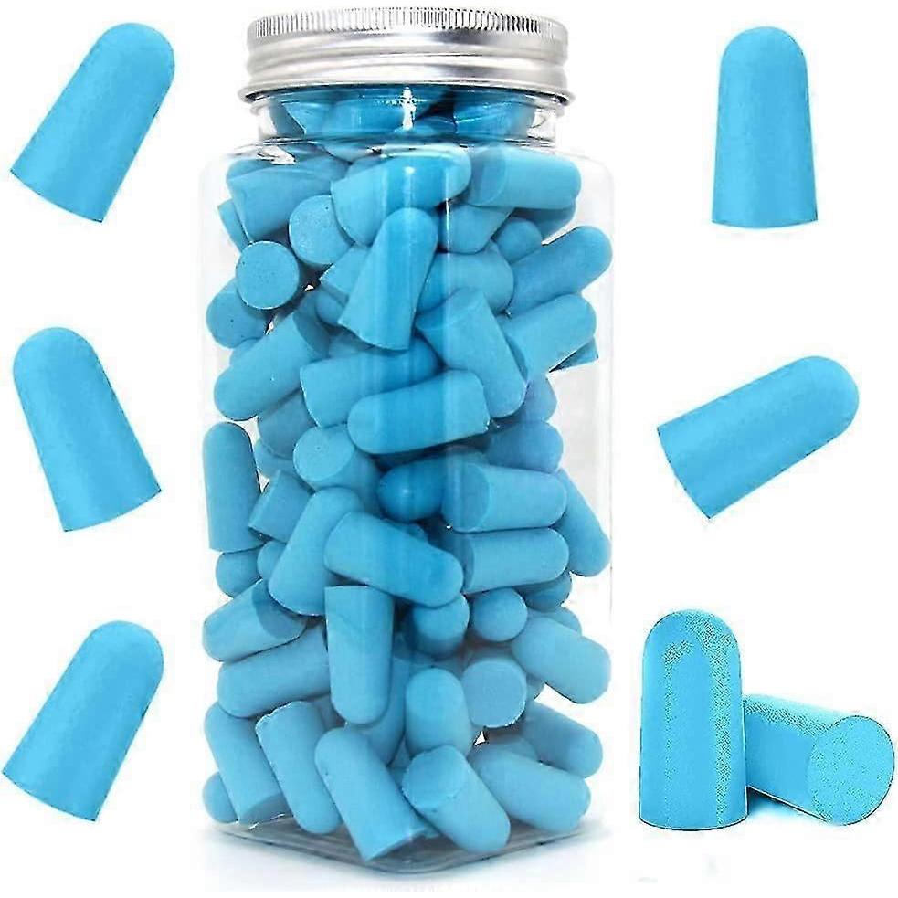 Soft Foam Earplugs, 38dB Highest SNR, 60 Pairs Comfortable Reusable Earplugs for Sleeping, Snoring, Studying (Blue)