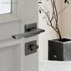 1 set of indoor silent door lock aluminum alloy Nordic minimalist bedroom split wooden door handle lock with key included