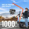 SucceBuy 1000lbs Hydraulic Pickup Truck Crane 360° Swivel Hitch Mounted Crane Hoist with Three Boom for Lifting Goods In Factory