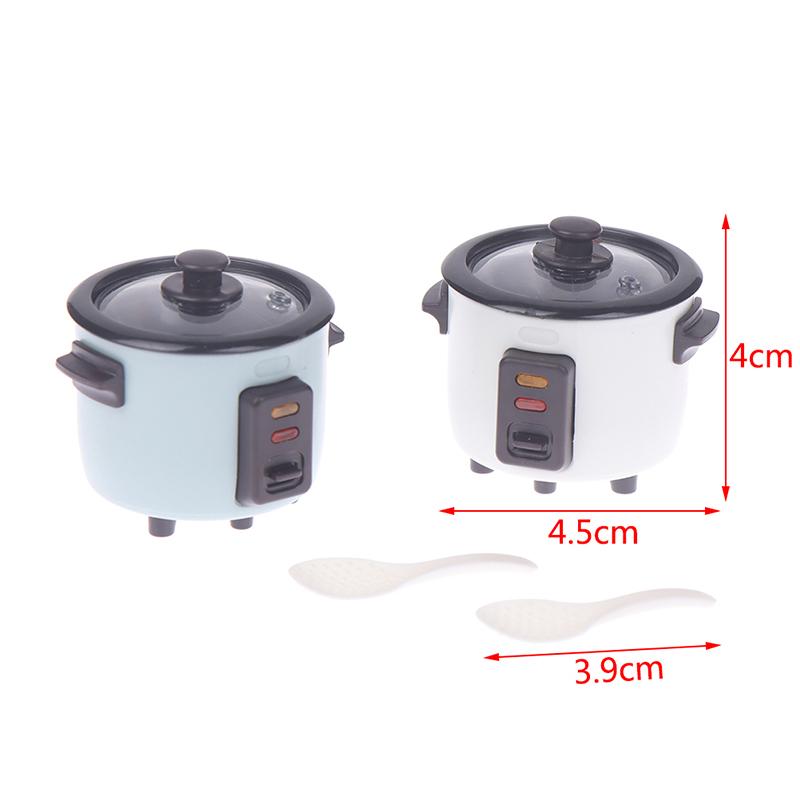 1:12 Кукольный домик Мини рисоварка с ложкой для риса Кухня Кухонные принадлежности Модель для приготовления пищи