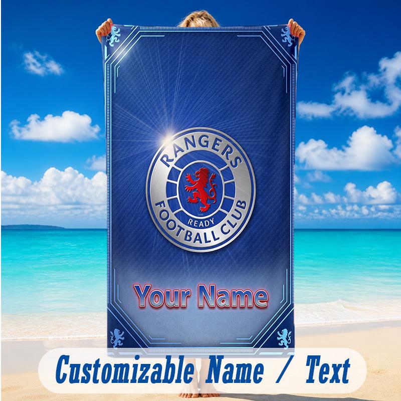 Beach Towel Custom Name Text, Quick Dry Large Towel For Beach HomeRangers FC