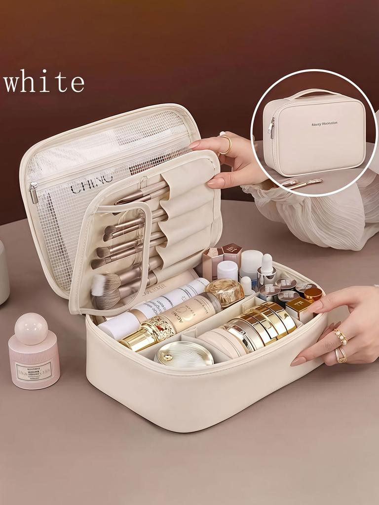 1 шт. Новая сумка для хранения косметики с бесплатным разделением для осени и зимы, большая вместимость, ощущение высокого класса, портативный дорожный косметический кейс