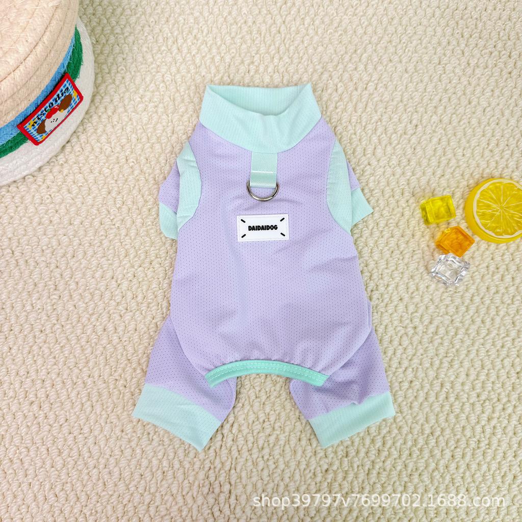 Pet Clothing Dog Clothes Cool Down Cold Silk Cool Feeling Pet Ice Silk Mesh Home Clothes Cat Clothes Cool Clothes