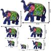 Elephant Sequence 7 Pieces Kanha Ji Pooja Room & Gifted Item For Home Decorative Showpiece - 10 Cm  (Paper Mache, Dark Blue)
