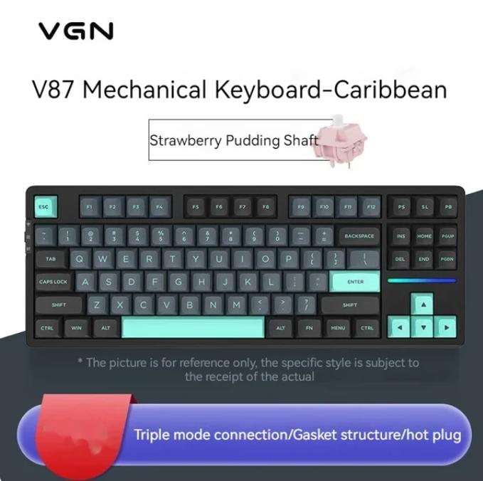 ATK V87/V87pro Three Mode Mechanical Keyboard 3 Mode Connection Gaming Keyboard Ergonomic Structure Hot Plug Keyboard