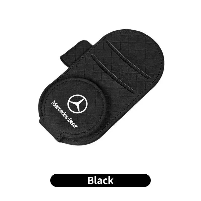 Car Sun Visor Organizer Pen Card Storage Clip Sunglasses Holder For Mercedes Benz AMG A C E Class W201 W210 W108 W204 W205 W203 ac1