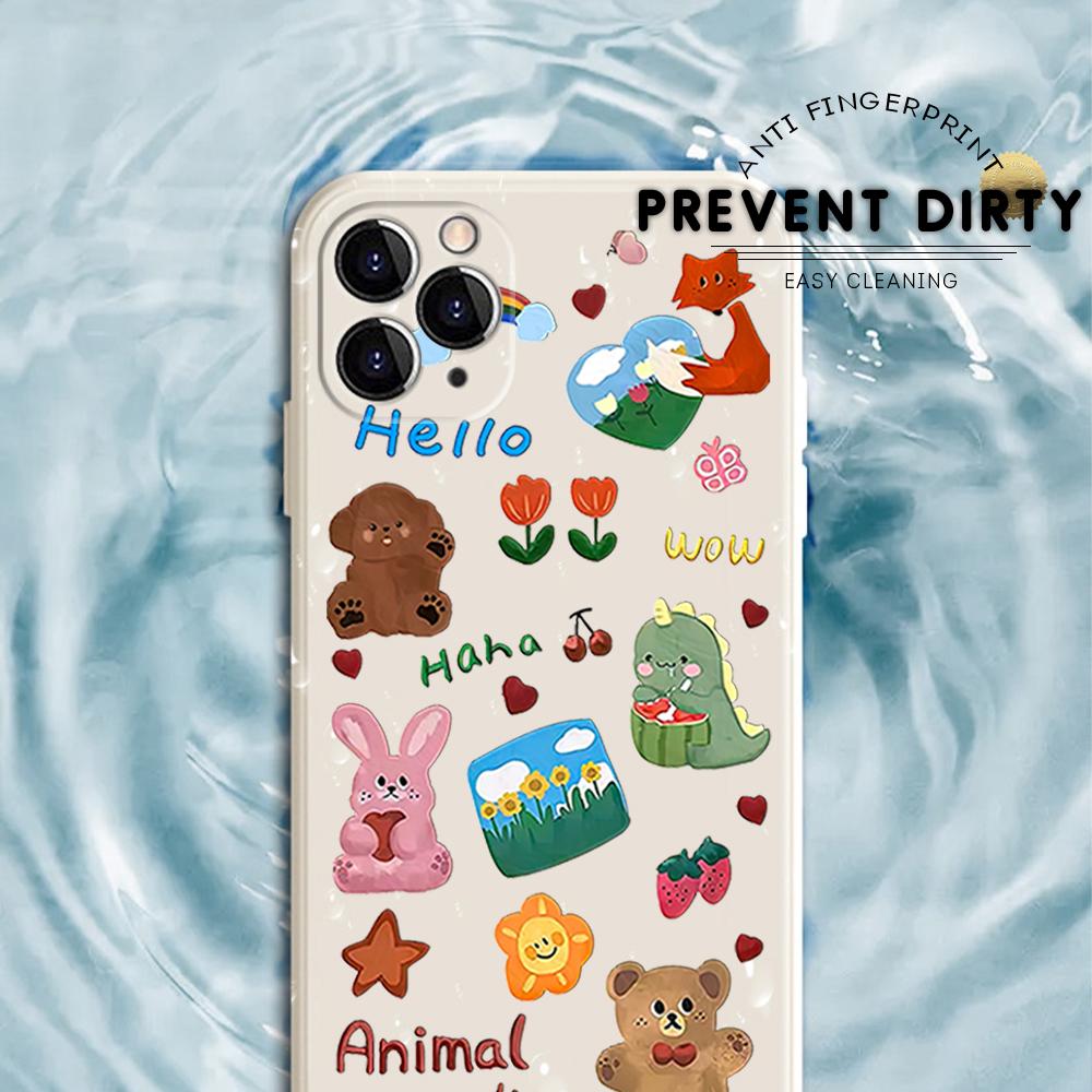 Чехол для телефона с мультяшным красочным узором, квадратный, жидкий, силикон, TPU, полное покрытие камеры, противоударный защитный чехол для Xiaomi Redmi iPhone