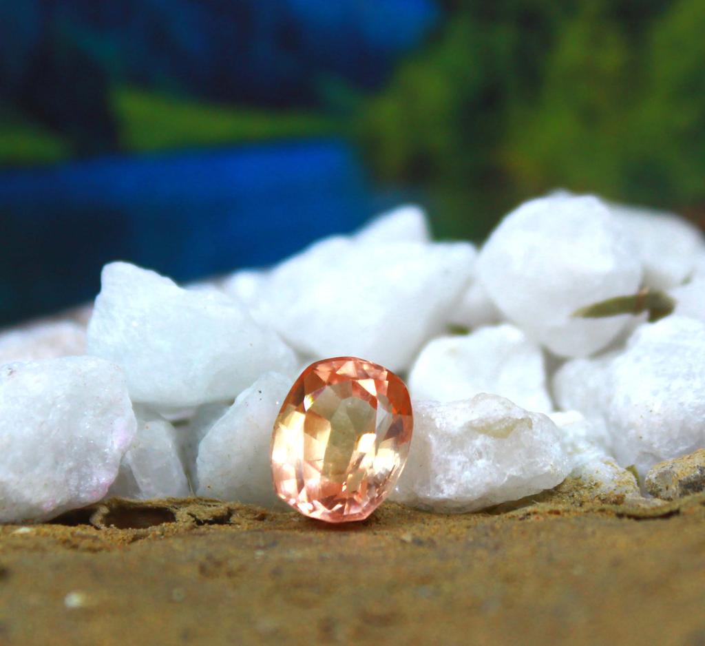 3.70 Carat Excellence Quality Cushion Shape Peach Sapphire Certified Sri Lanka Gemstone SN541