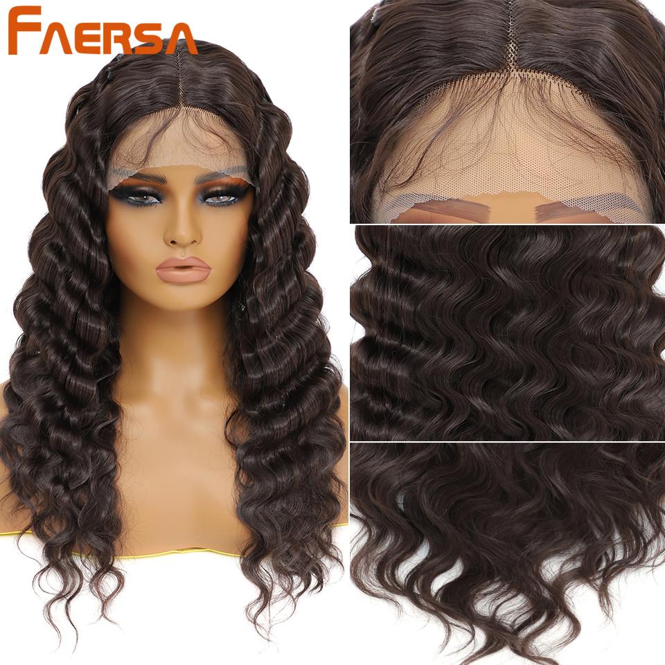 Synthetic Lace Wigs For Black Women Long Body Wave Lace Front Wig Brown Ombre Blond Wigs Heat Resistant Curly Wig