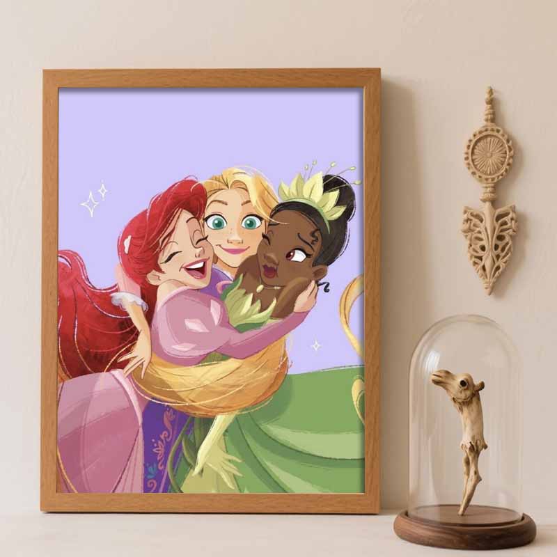 Disney Набор для алмазной мозаики без рамки, Обнимающиеся принцессы, Классический стиль, Декор для дома, Поделка, Идеальная идея для подарка