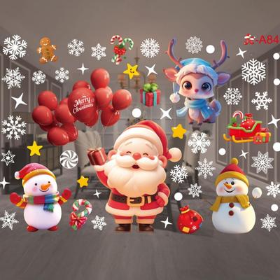 Рождественские наклейки для украшения окон С Рождеством Христовым Наклейки на стену Стекло для окон С Рождеством Христовым Украшение для дома Наклейки с Новым годом