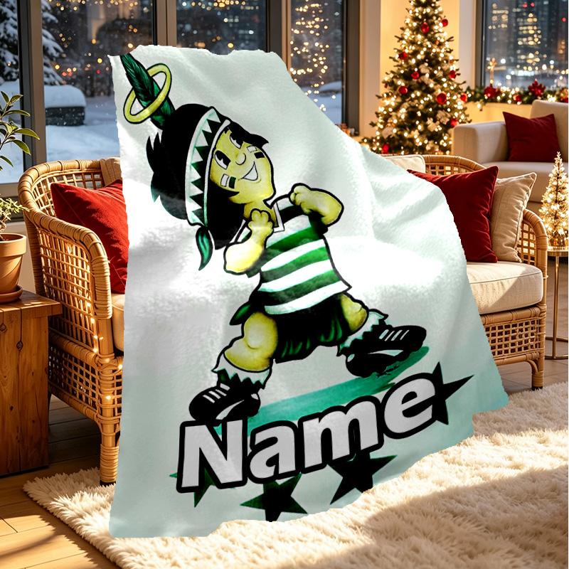 Custom Name Personalized Club Santos Laguna Print Blanket, Home Decor, Bedroom, Sofa, Camping, Couch, Gifts for Birthday ChristmasEnthusiasts