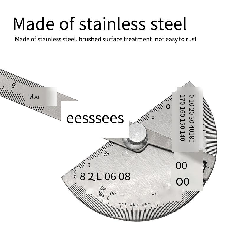 1 шт. 0-14 см Угломер Одноручный Угломер из нержавеющей стали Регулируемый на 180 градусов Полукруглый Индексный Угломер Транспортир Угломер