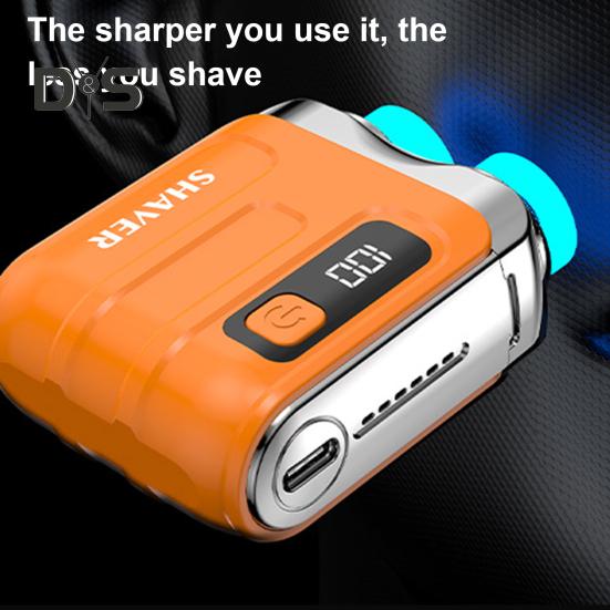 Мини-электробритва с ЖК-дисплеем, USB-перезаряжаемая водонепроницаемая дорожная бритва, портативный триммер для бороды для мужчин, инструмент для удаления волос, подарок отцу, мужу, парню