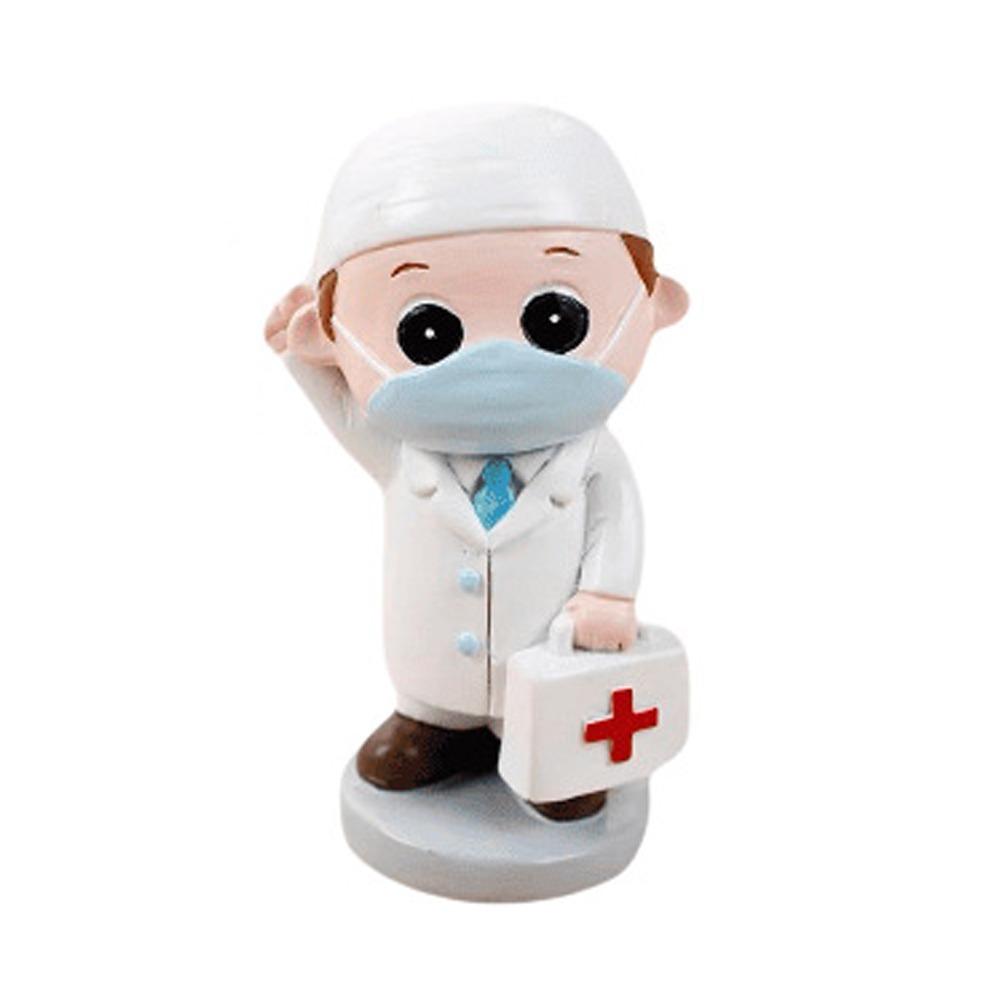DlY Doctor Nurse Figurine Cartoon Nurse Cake Ornaments Doctor Nurse Model Statue Photography Props