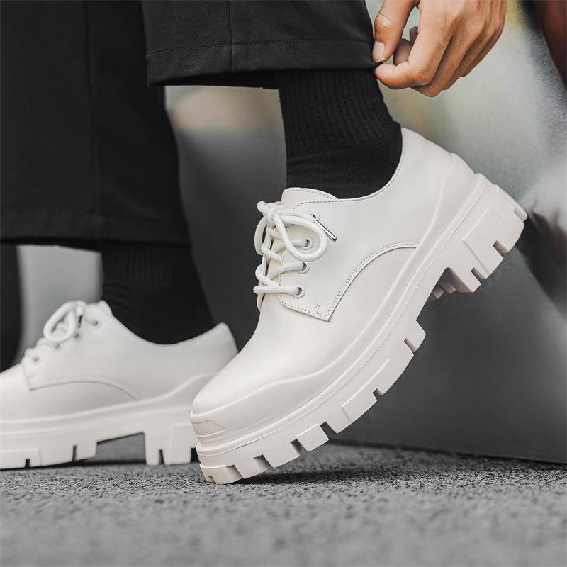 2024 новые мужские туфли трендовые кожаные туфли с большой головкой низкие туфли Martin универсальные повседневные кожаные туфли на платформе 59015-K