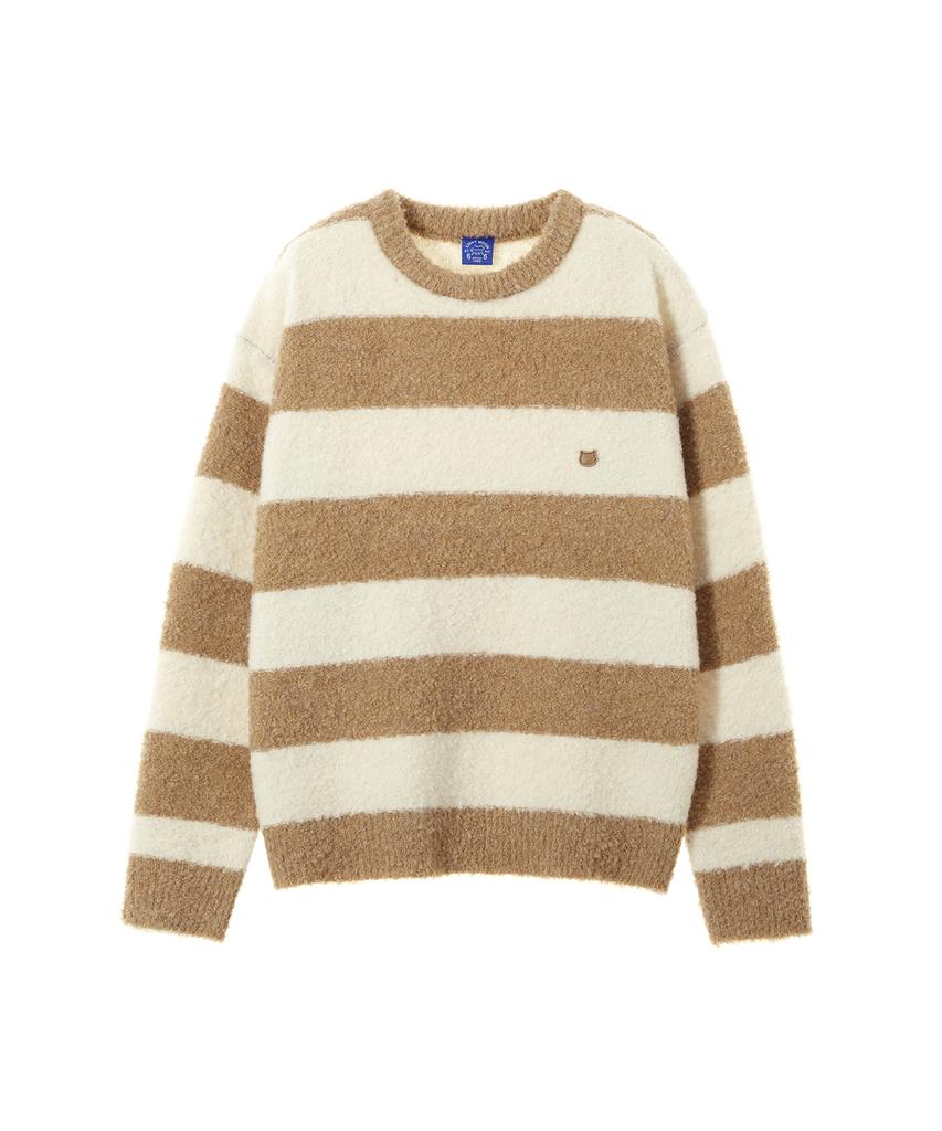LMR Wappen Stripe Wool Boucle Pullover Knit Beige