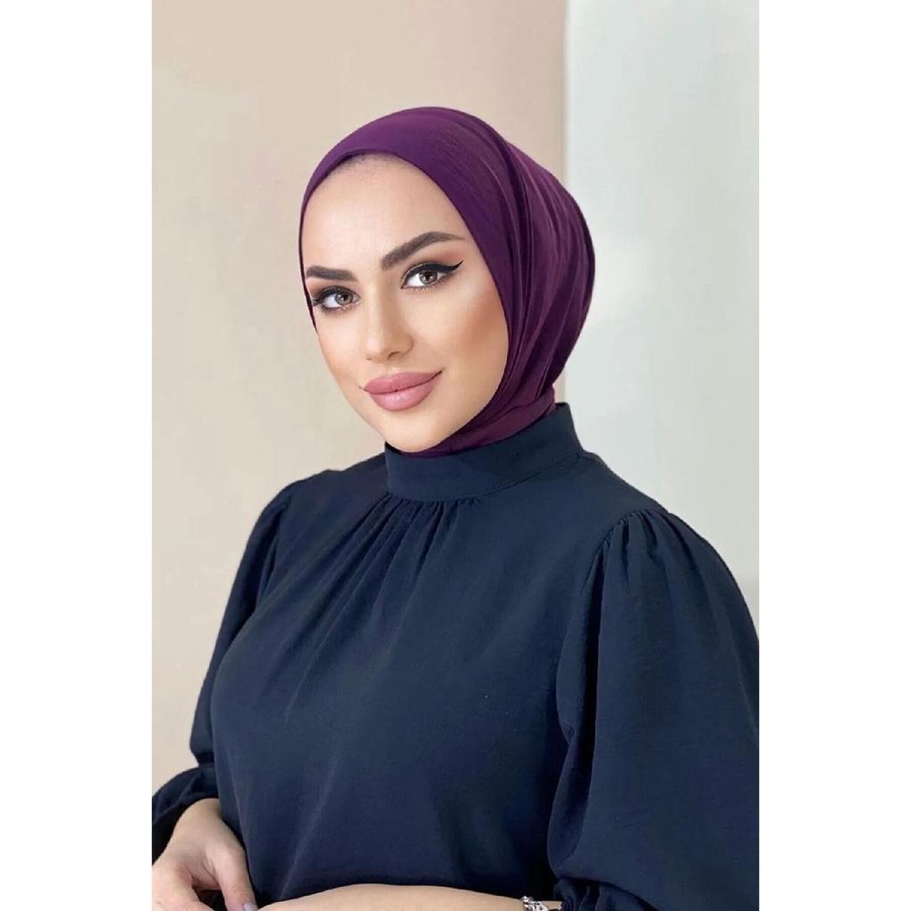 Snap Cap Hijab Swimsuit Top Matching Sea And Pool Bonnet Hijab