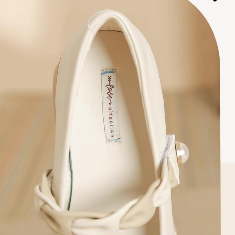 Французские женские туфли Marie Jane, осенние туфли телесного цвета на толстом каблуке и высоком каблуке.