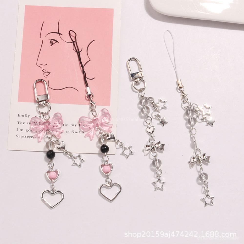 Нежный бант звезда сердце брелок для телефона креативный шнурок брелок сумка телефон цепочка для девочек подарок