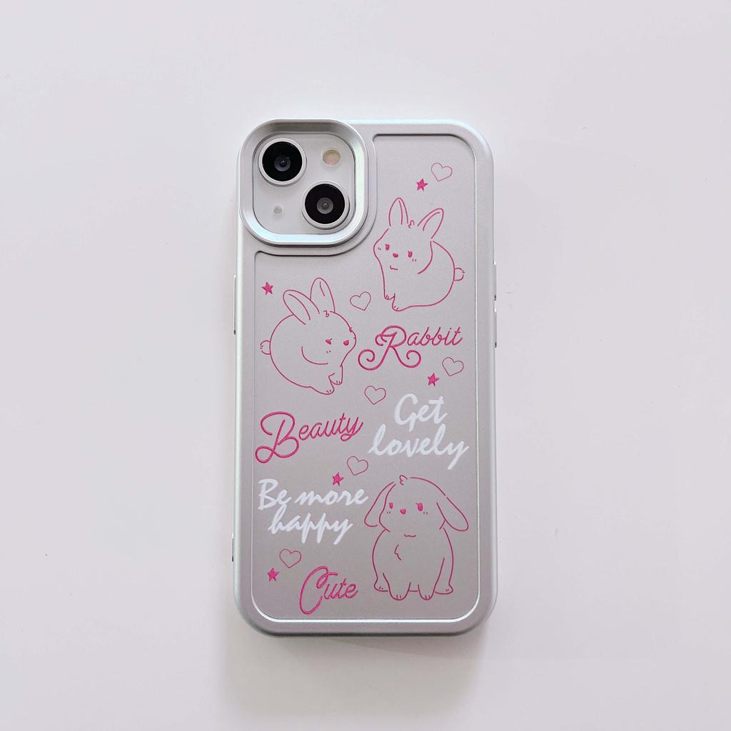 Розовый кролик Lovely Line Bunny Cartoon Cute Capa для Iphone 11 12 Promax X Xr Xsmax 14 Pro Max 13 Мягкий силиконовый чехол для телефона