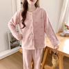 Осенне-зимняя женская свежая и удобная пижама, толстый теплый простой домашний комплект