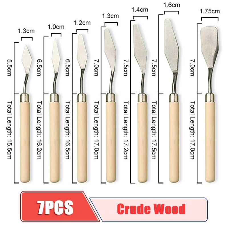 7 PC Stainless Steel Oil Painting Knife Art Crafts Water Knife Palette Knife Oil Painting Mixing Knife Scraper Art Tools LXY