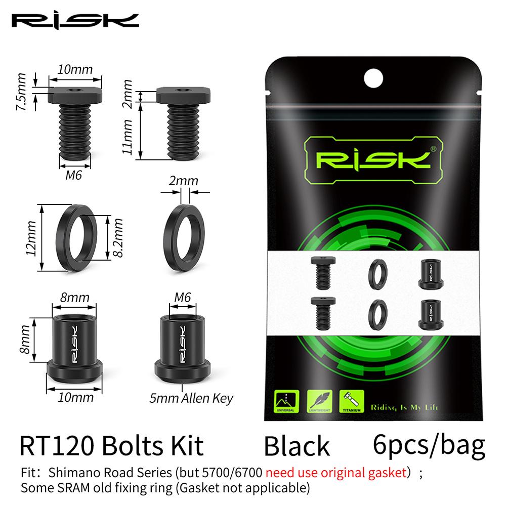 RISK Titanium Alloy Road Shifter Lever Fixing Screw Gear Shift Clamp Ring Fixed Bolt Hand Change Head Fixing Nut R8000 Kit