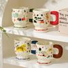 Керамическая кружка, бытовая чашка, чашка для завтрака для пары, мультяшный детский женский бокал, чашка для воды, сувенир