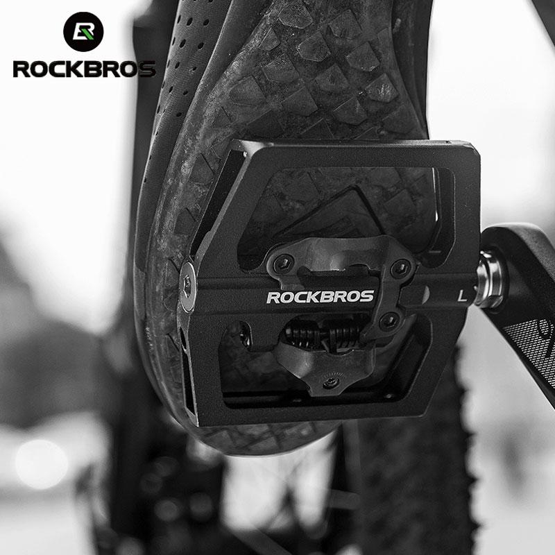 ROCKBROS 2-в-1 Велосипедный Замок Педали С Бесплатным Шипом Для Системы SPD MTB Дорожный Алюминиевый Противоскользящий Замок С Герметичным Подшипником Аксессуары