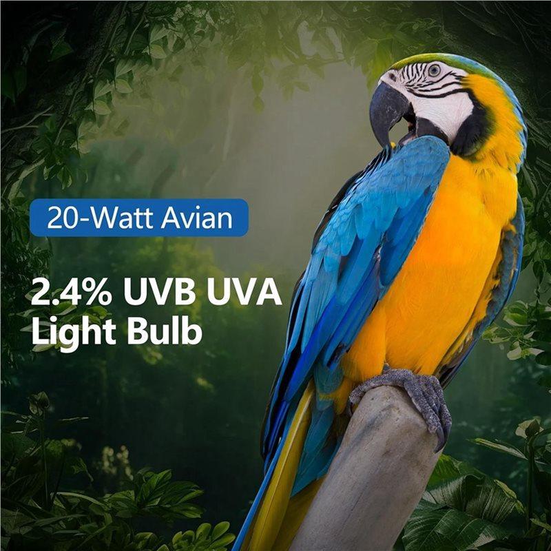 EYFL-4X UVA UVB Light Bulb For Birds 2.4 UVB 20W Compact Flourescent Lamp For All Kinds Captive Birds A