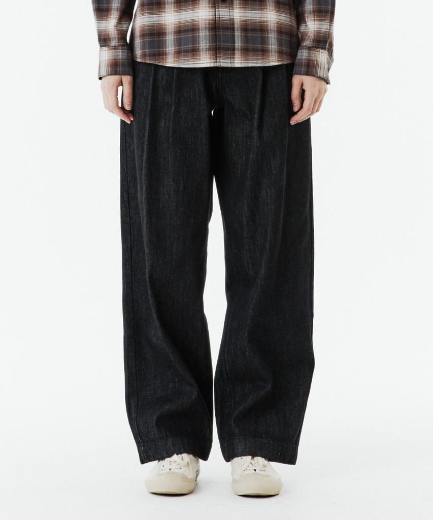 BROMPTON LONDON W Two Tuck Denim Trousers - Black (P263Wdp461)
