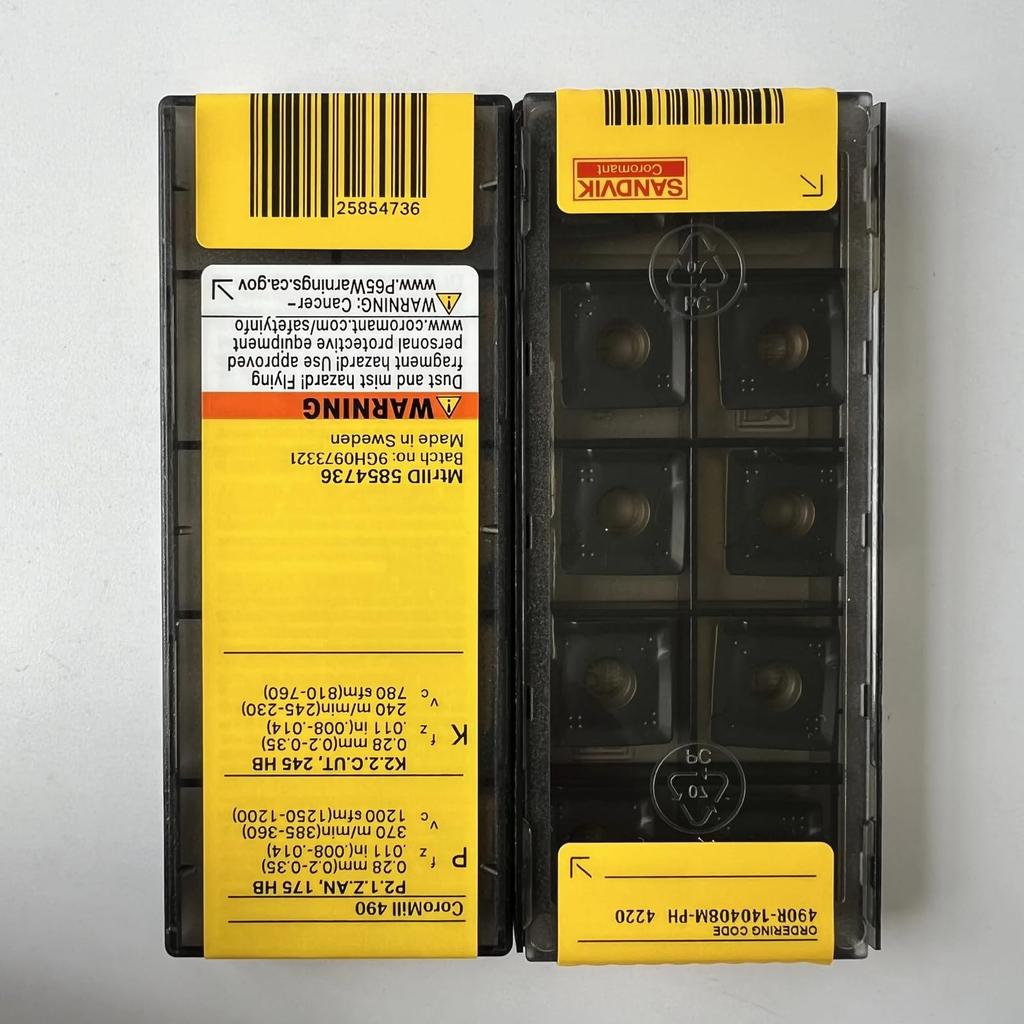 Original Sandvik / 490R-140408M-PH 4220 / CNC Lathe Carbide Blade 10 Pcs