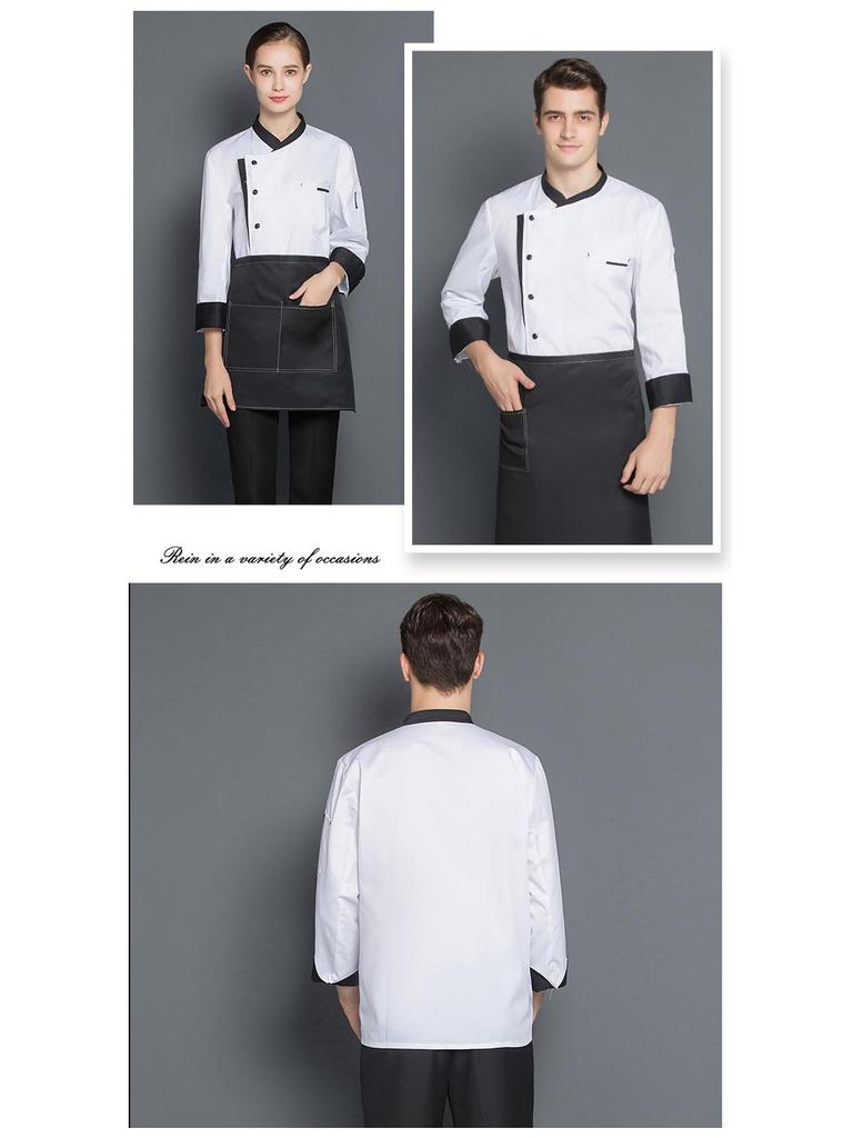 Unisex Long Sleeve Chef Workwear for Western Restaurants, Hotels, & Bakeries - Autumn/Winter Fashion