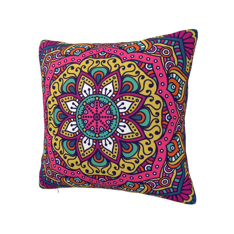 Custom Bohemia Ethnic Mandala Flower Cushion Cover 45x45 Cm Polyester Throw Pillow Case For Sofa Decoration Bedding Pillowcase
