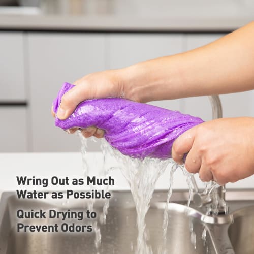 WEAWE Microfiber Cloths, Absorbent, Quick-Drying, Multi-Purpose Towels, 12-Piece Set, 33x33cm, Purple