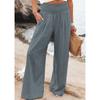 Хлопковые и льняные широкие брюки, повседневные длинные брюки, модные зеленые женские эластичные однотонные женские свободные брюки в стиле OL, 22683