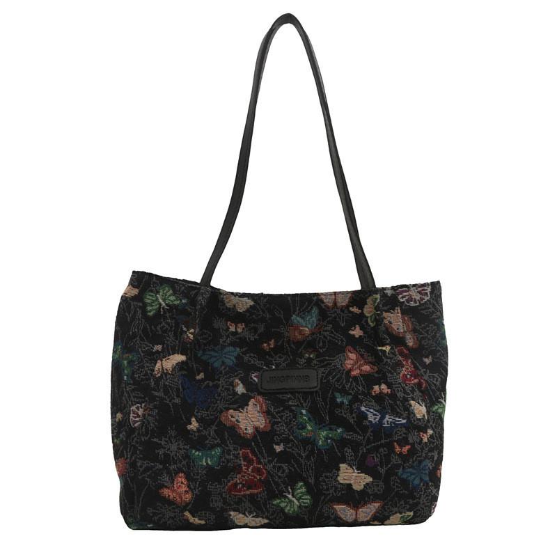 Шикарная новая холщовая сумка-тоут 2024 года, черная и белая, на молнии, для повседневного использования